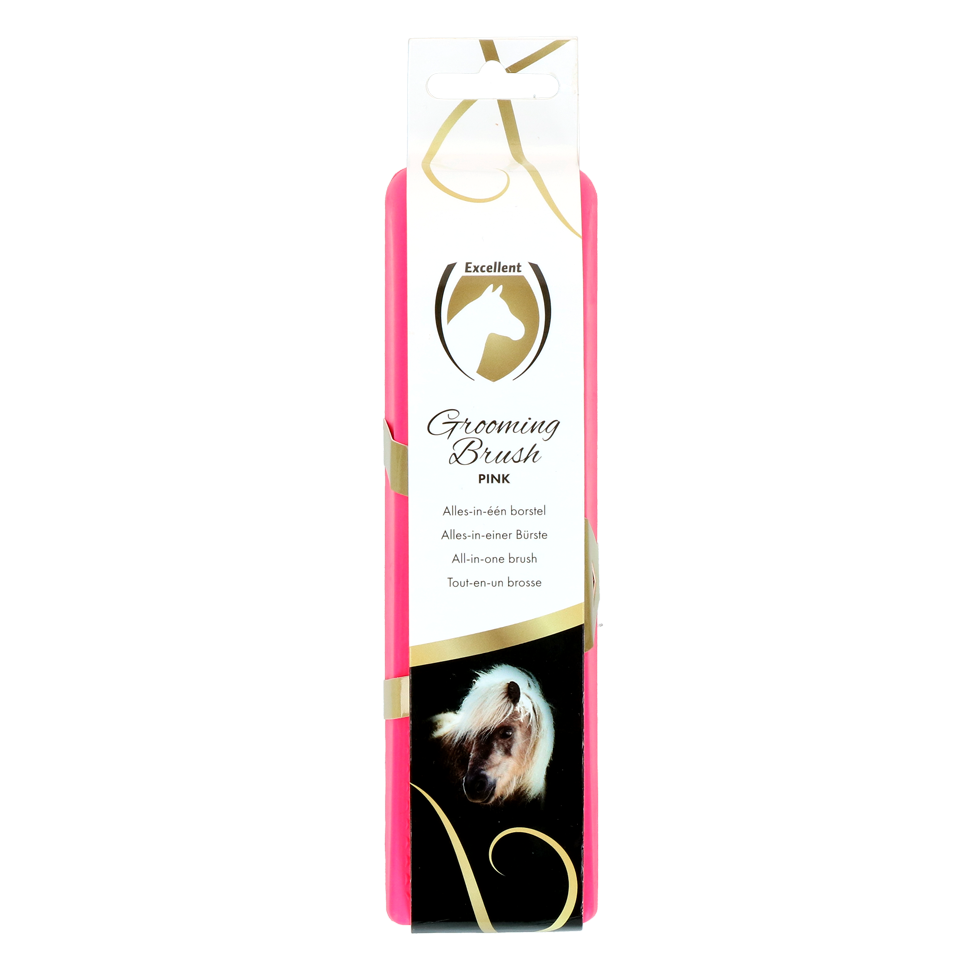 Excellent Horse Grooming Brush Medium roze