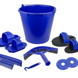 Poetsset van 10 items in emmer marineblauw