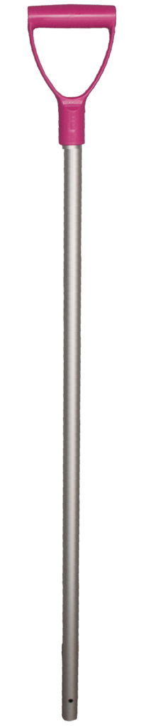 Schop steel alum. + handvat pink 28x105cm