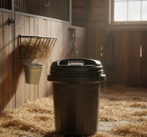 Voerton met draaisluiting 40 liter Zwart